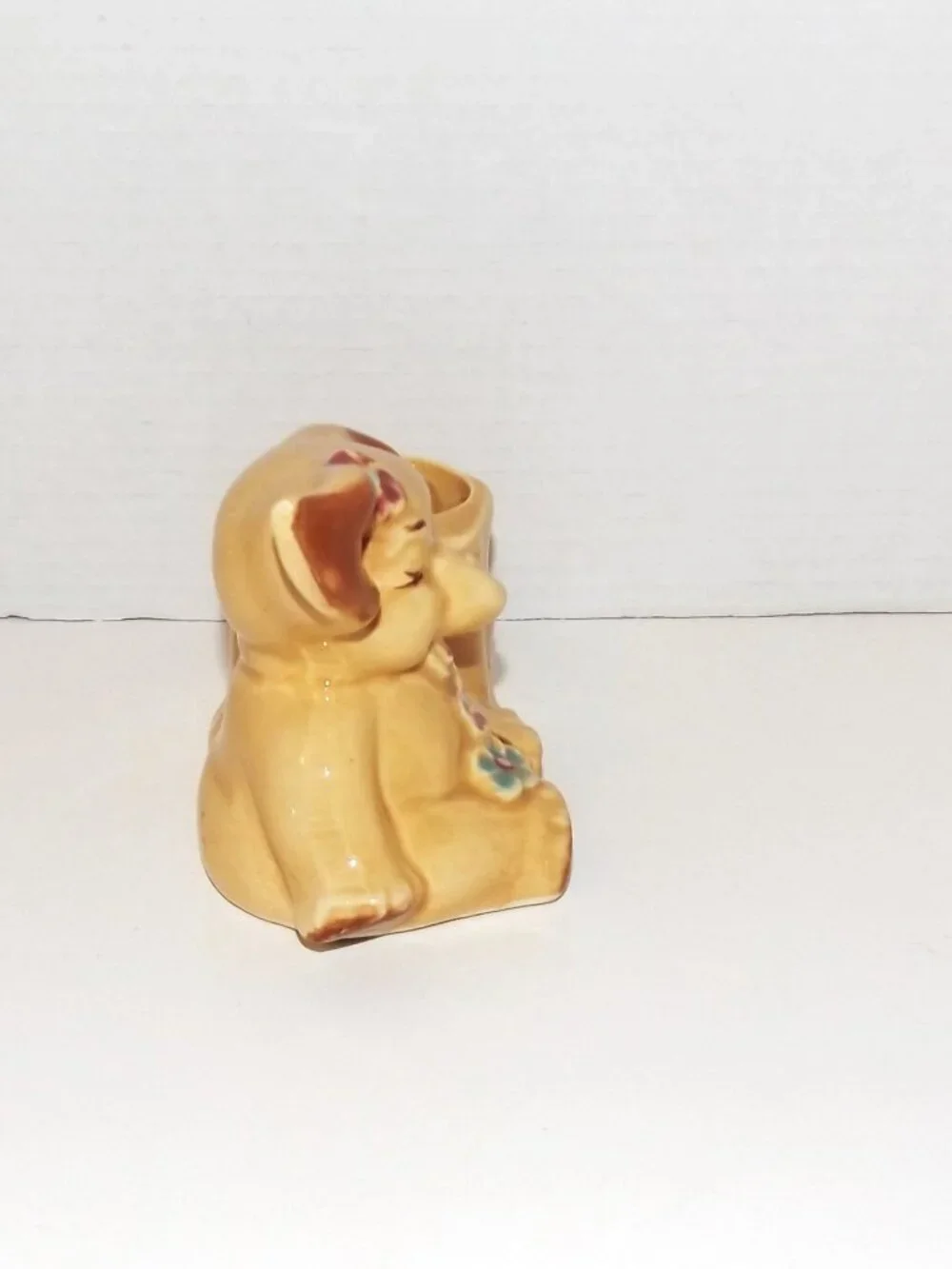 Mid-Century USA Ceramic Earth Tone Kitschy Baby Elephant Planter